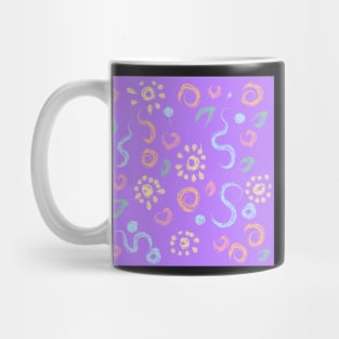 Cute baby pattern  flower and sun paint violet Mug